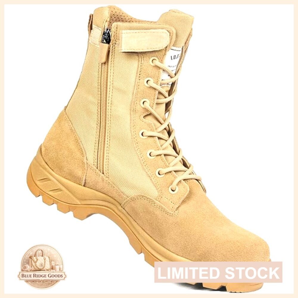 Military Tactical Work Boots Side Zipper Puncture Resistant Lightweight Hiking